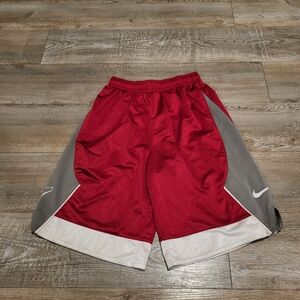 Nike Dri Fit Kid Boy Basketball Shorts Red White Grey Boys Size Small